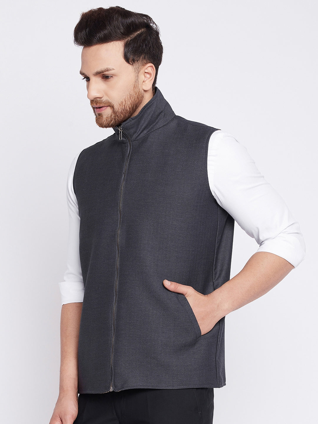 Men's Nehru Jacket With Welt Pocket