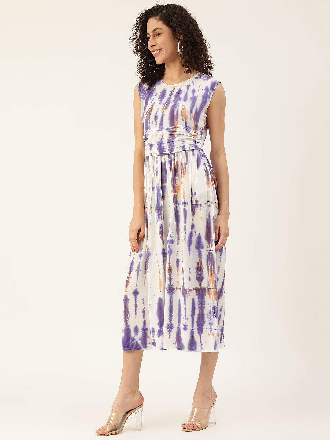 Women's Cowl Belt Gathered Dress