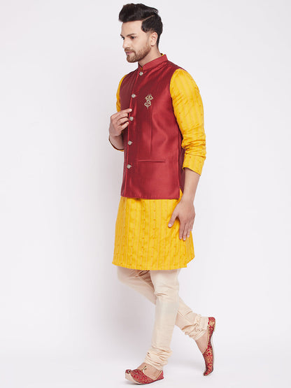 Men's Nehru Jacket With Embroided Insignia Of Lord Shi