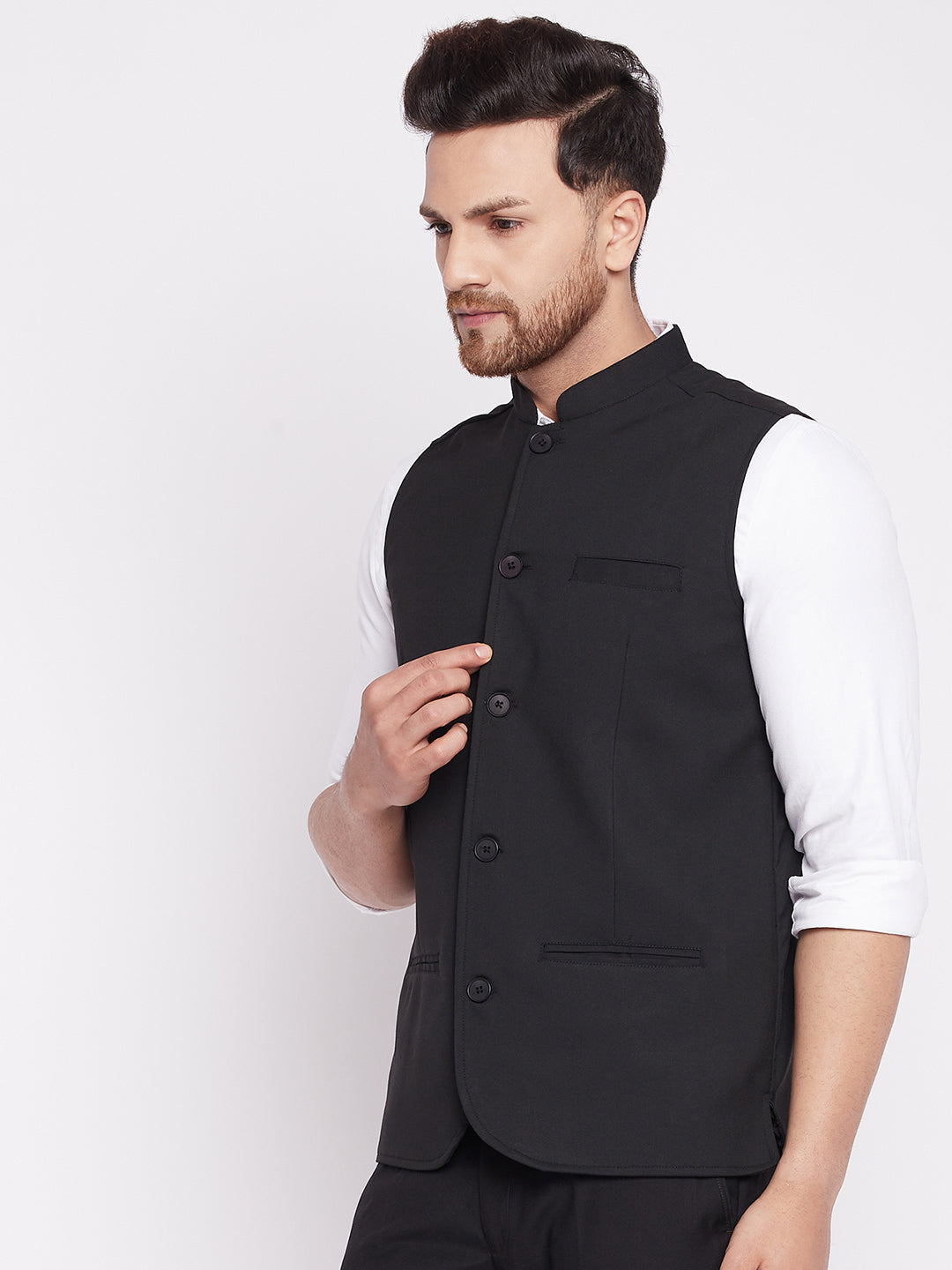 Men's Nehru Jacket With Welt Pocket