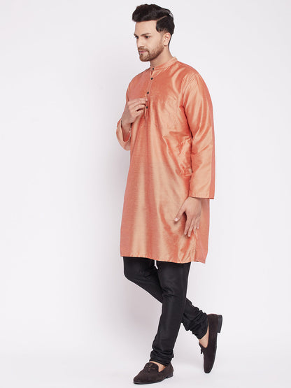 Men's Long Kurta with Band Colla