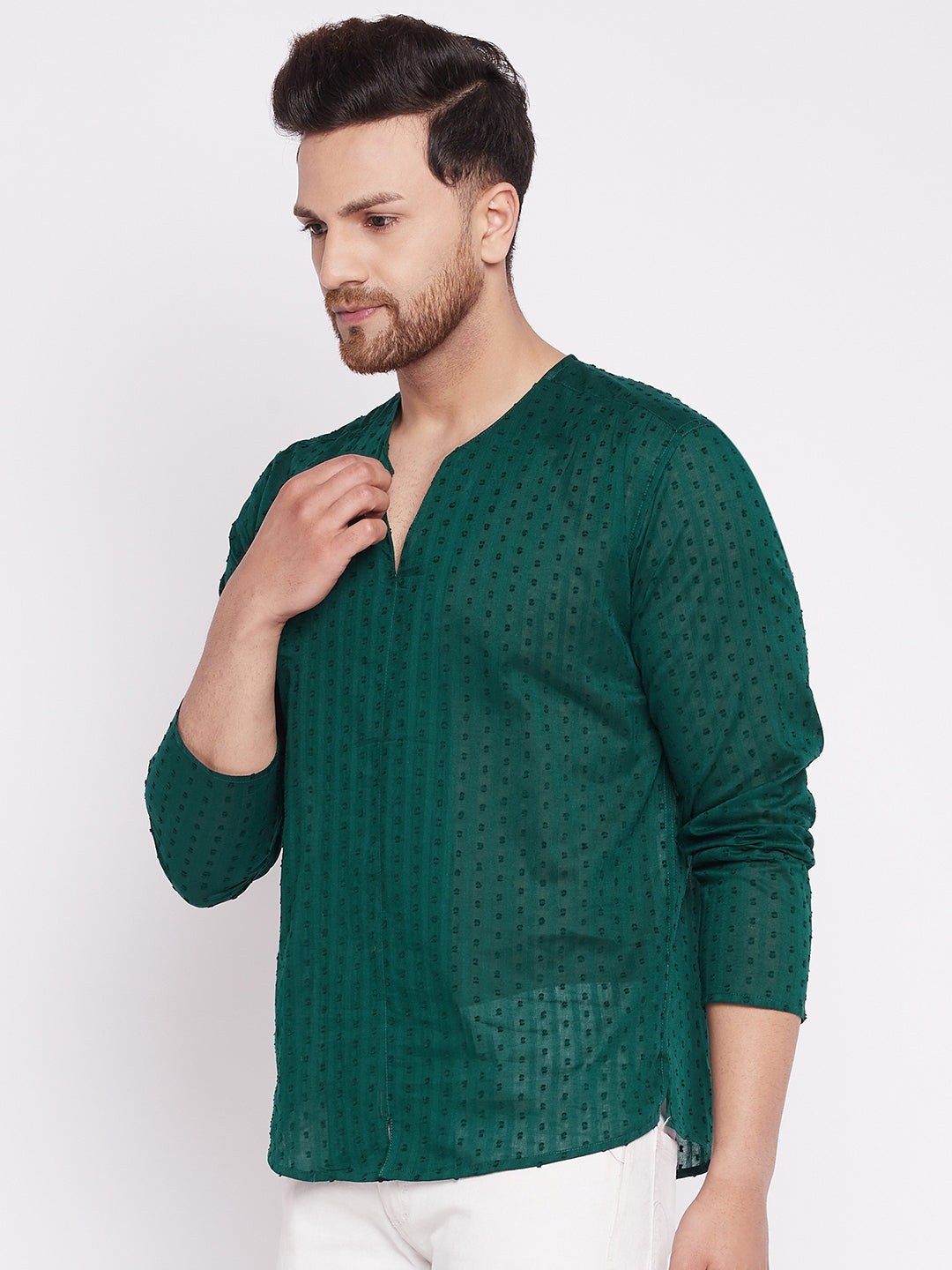 Men's Kurta with Slit Necklin