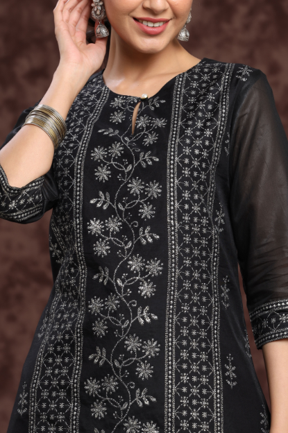 Women's Modal Chanderi Printed Straight Kurta