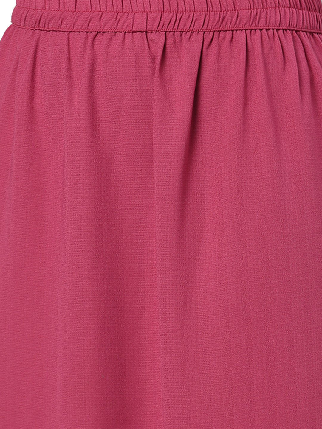 Women's Maroon Solid 3/4 Sleeve Polyester V Neck Casual Jacket & Skirt Set