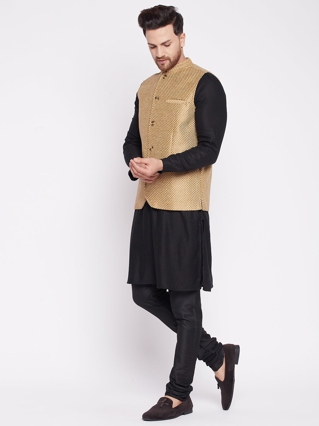 Men's Nehru Jacket with welt pocket