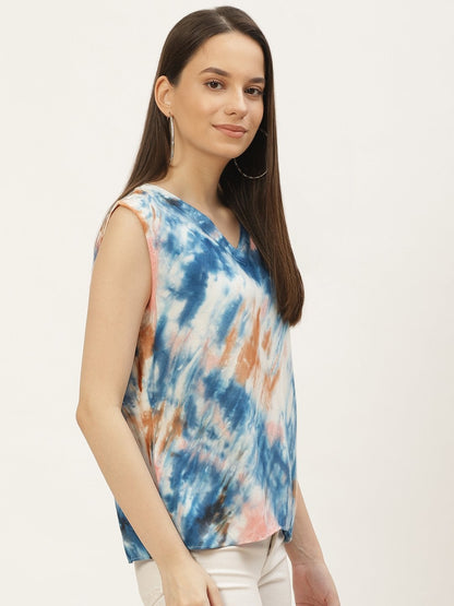 Women's Mutlicolor  Rayon Tie-Dye Top (1pc)
