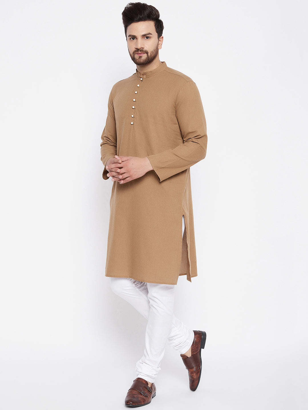 Men's Cotton Beige Kurta