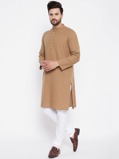 Men's Cotton Beige Kurta