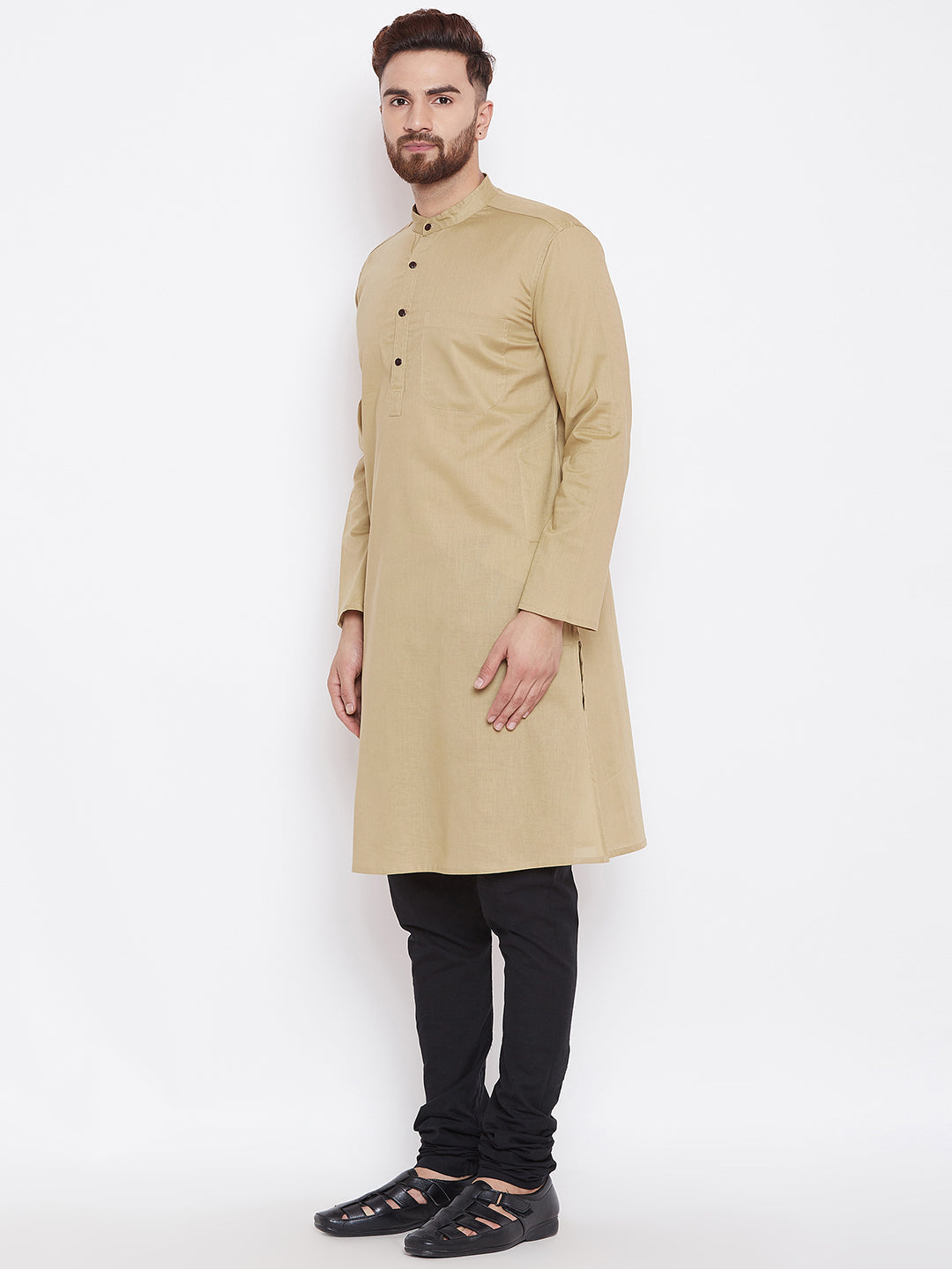 Men's Beige Cotton Kurta