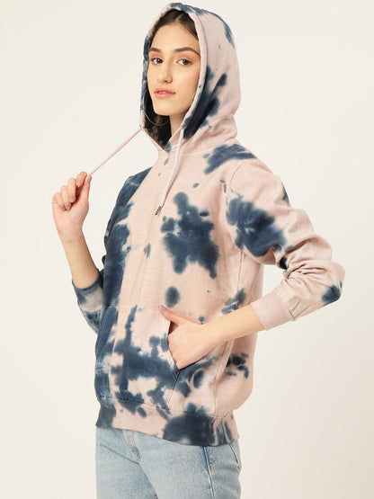 Women's Blue and beige Tie dye Hoddie