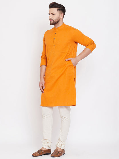 Men's Cotton Kurta With Band Collar