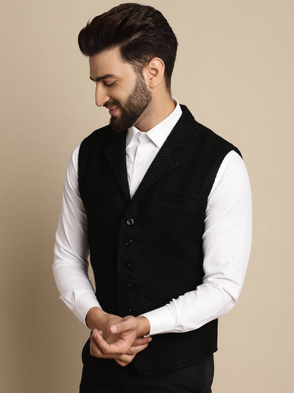 Men's Wool Waistcoat With Notched Lapel