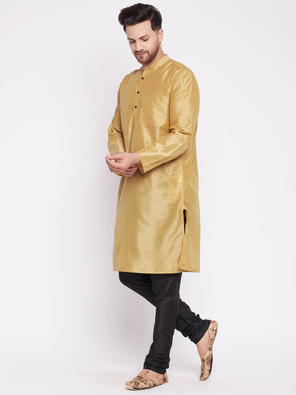 Men's Long Kurta with Band Colla