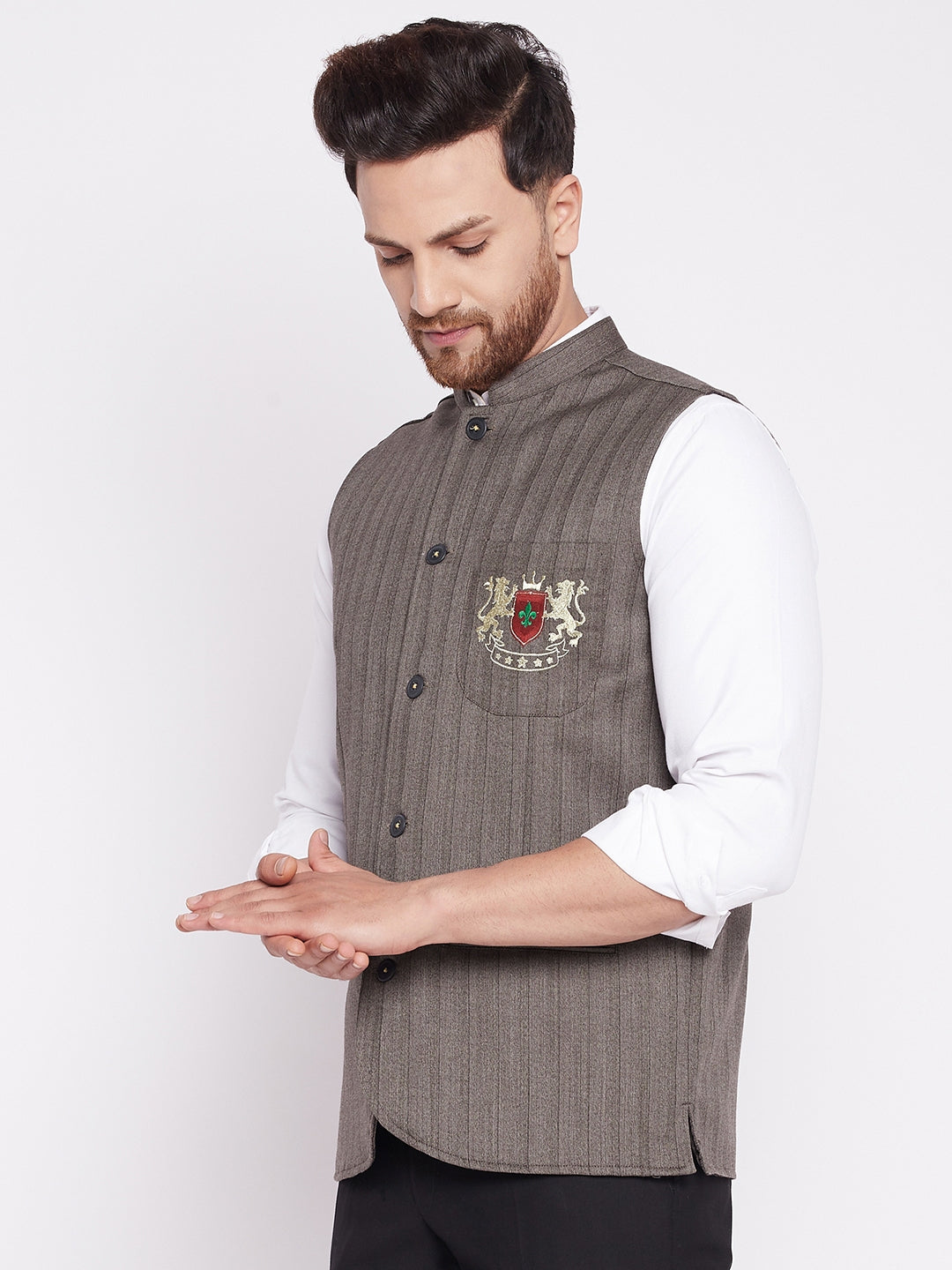 Men's Nehru Jacket With Welt Pocket