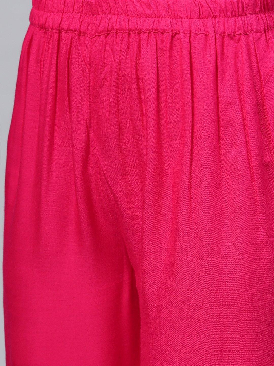 Women Pink Cotton Printed Kurta Palazzo Set by Myshka (
