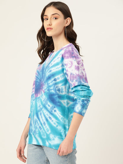 Women's Blue and Purple Mandla Tie Dye Sweatshirt