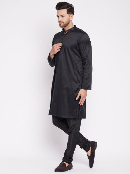 Men's Long Kurta with Band Colla