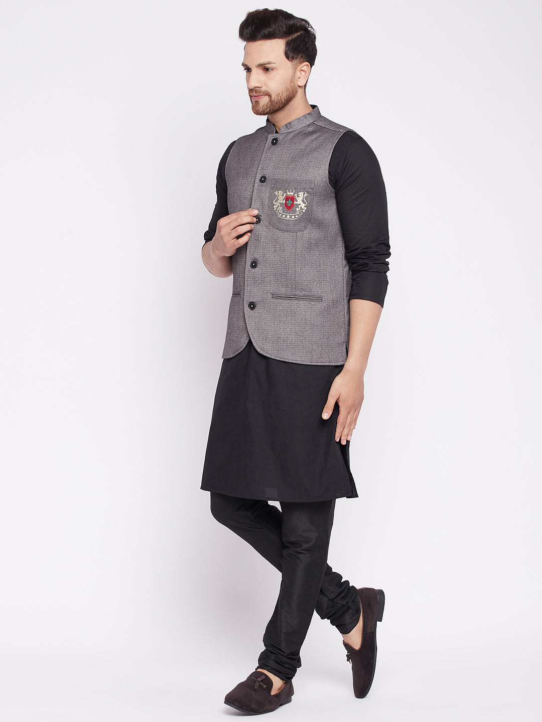 Men's Nehru Jacket with welt pocket