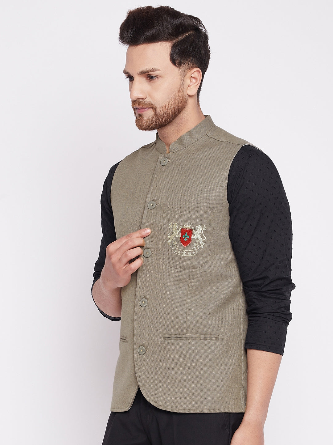 Men's Nehru Jacket With Welt Pocket