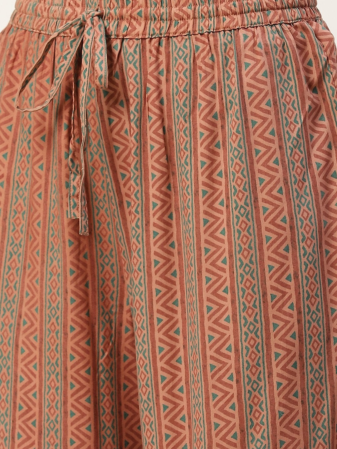 Women's Blue Solid Kurta with Ethnic Motifs Hand Printed Palazzos & Dupatta