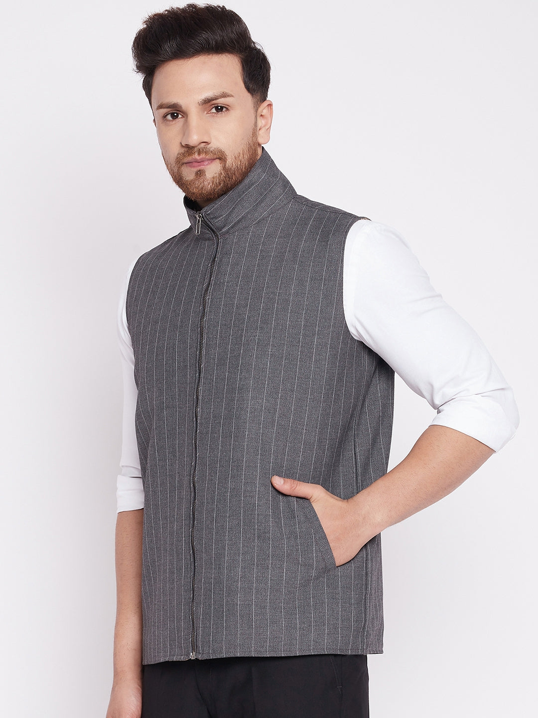Men's Nehru Jacket With Welt Pocket