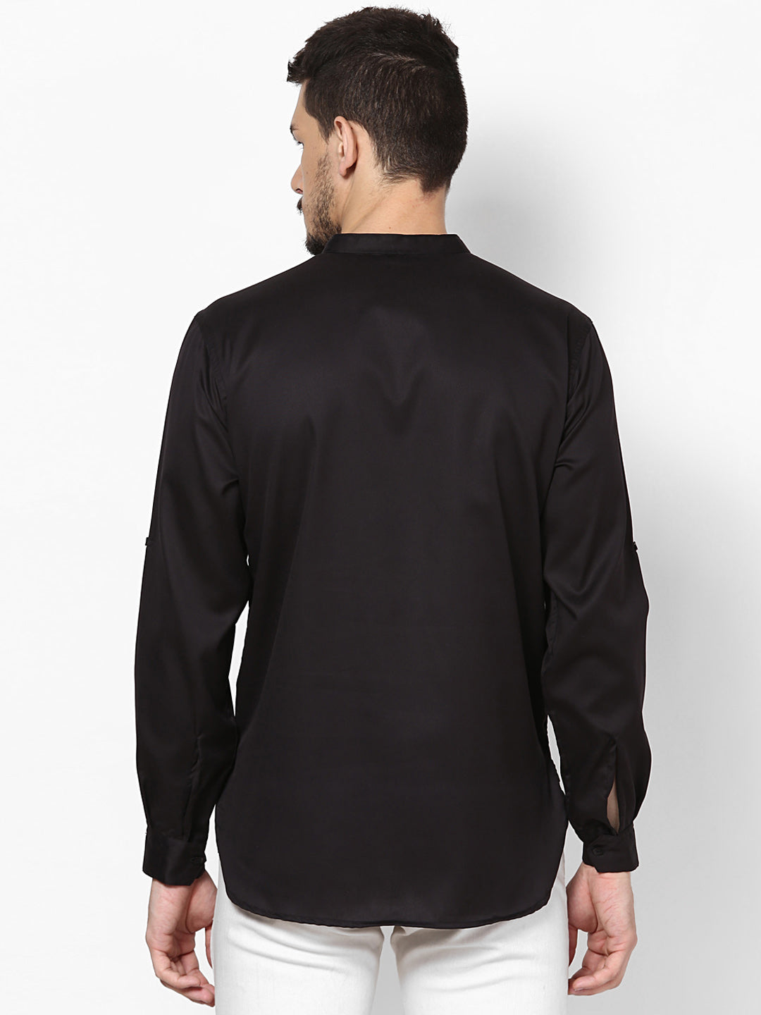 Men's Black Cotton Shirt Kurta