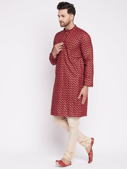 Men's Long Kurta with Band Colla