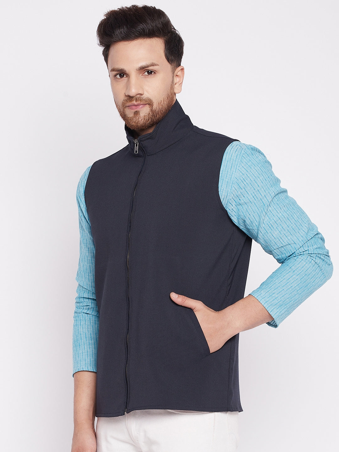 Men's Nehru Jacket With Welt Pocket