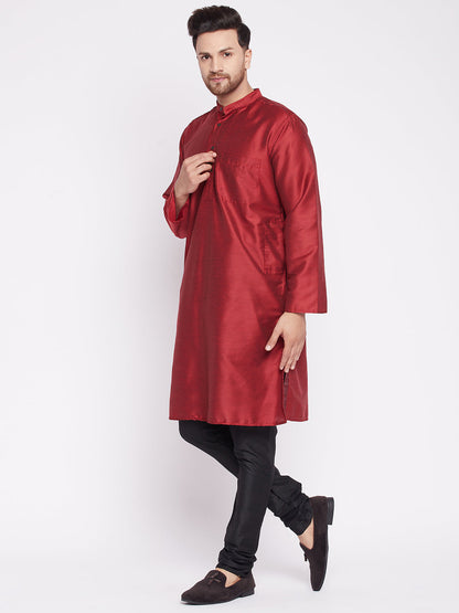 Men's Long Kurta with Band Colla