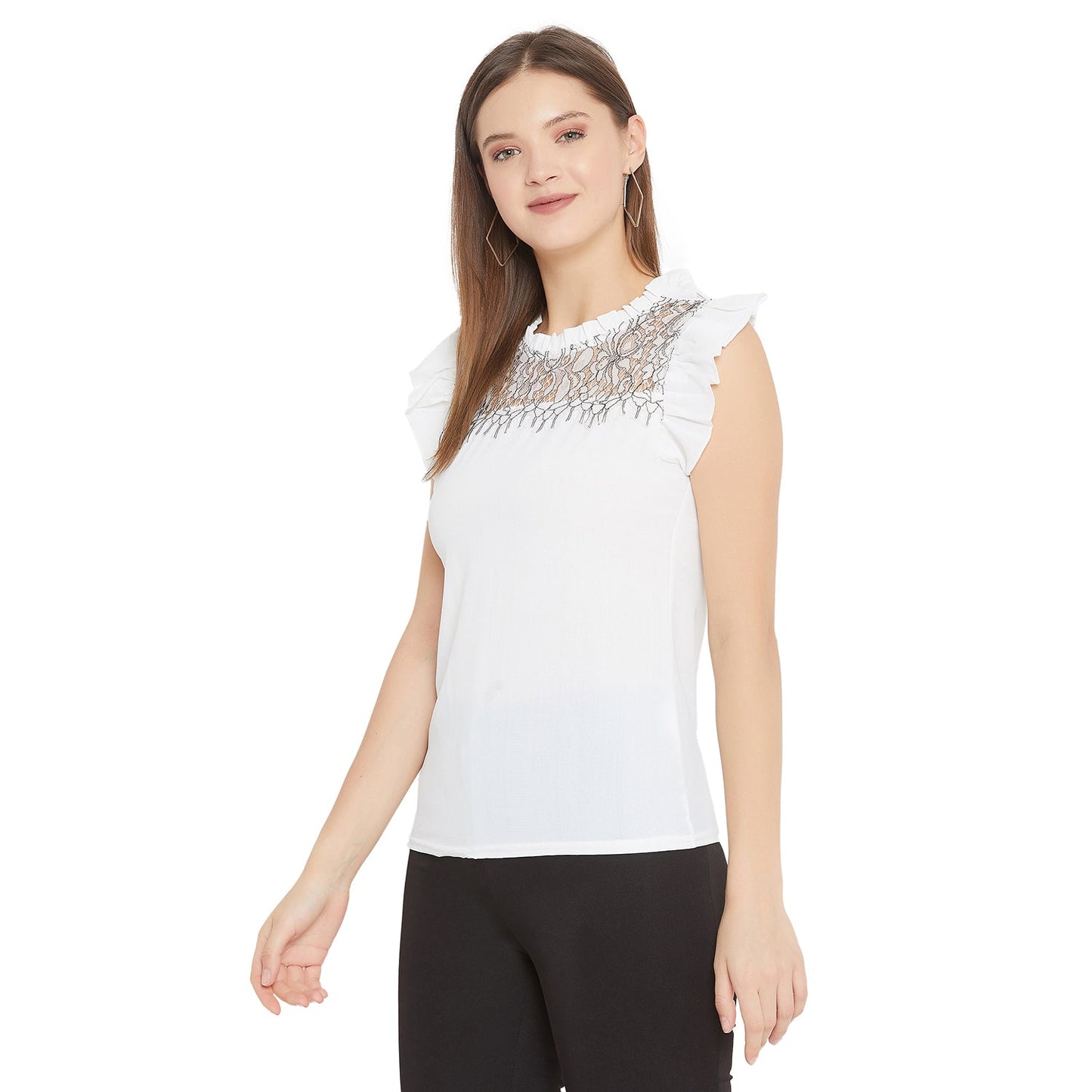 Women's Embellished Self Design Round Neck