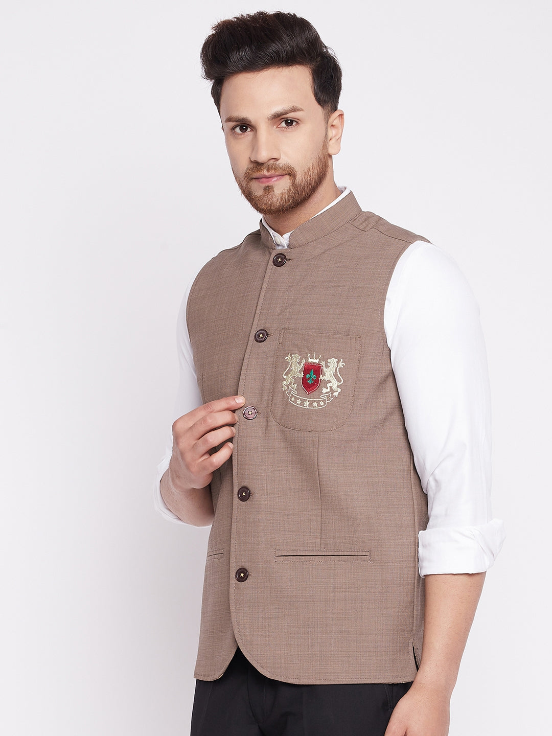 Men's Nehru Jacket With Welt Pocket