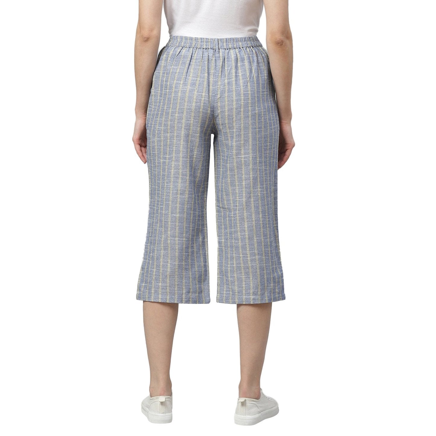 Women Grey Cotton Culotte Trouser by Myshka (