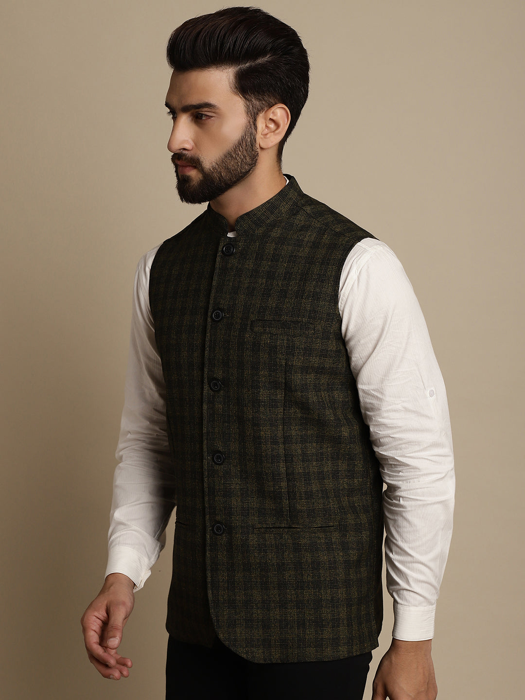 Men's Mandarin Collar Waistcoat