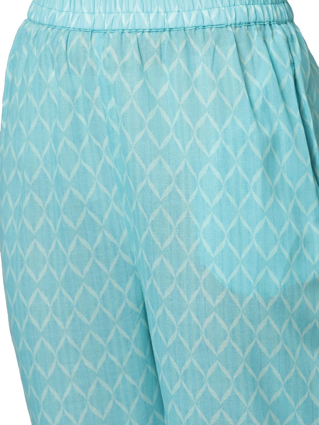 Women's Printed 3/4 Sleeve Poly Cotton Round Neck Kurta & Pant Set