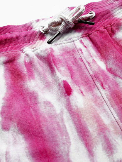 Women's Pink Ombre Dye Sweatshirt With Joggers