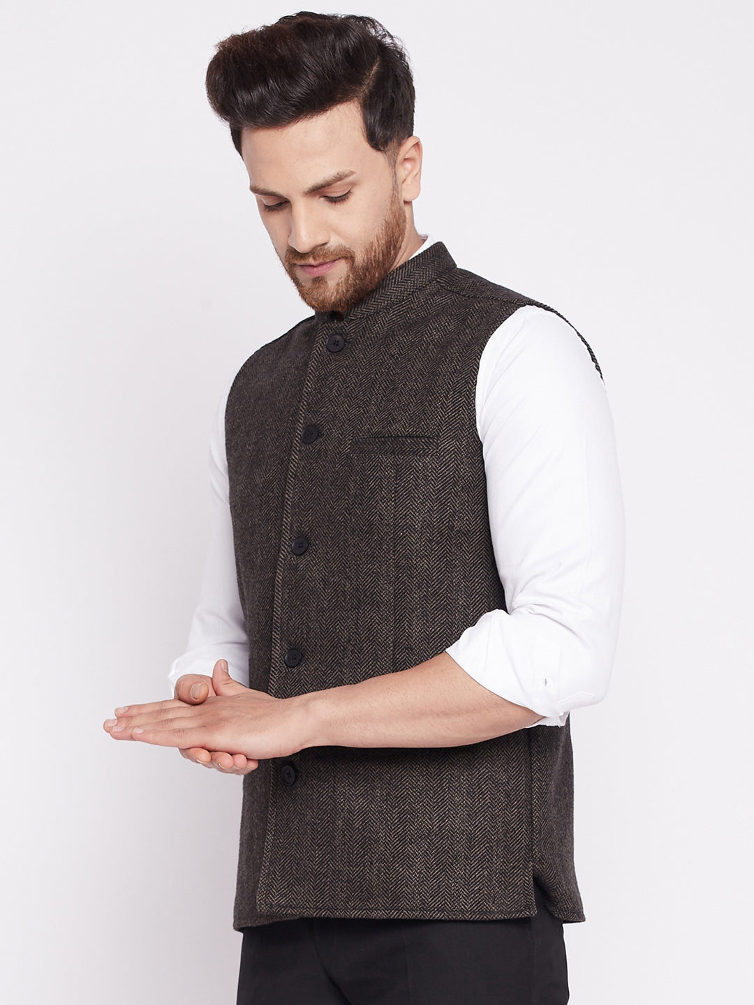 Men's Nehru Jacket With Welt Pocket