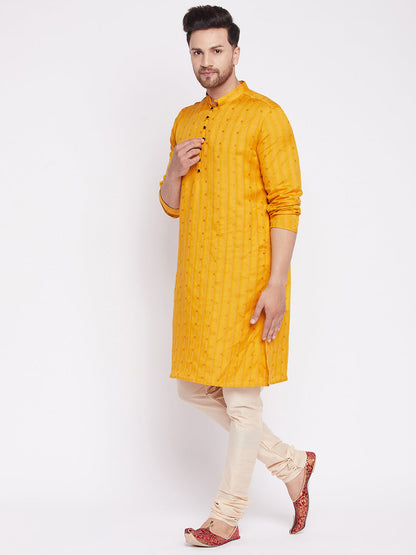 Men's Long Kurta with Band Colla