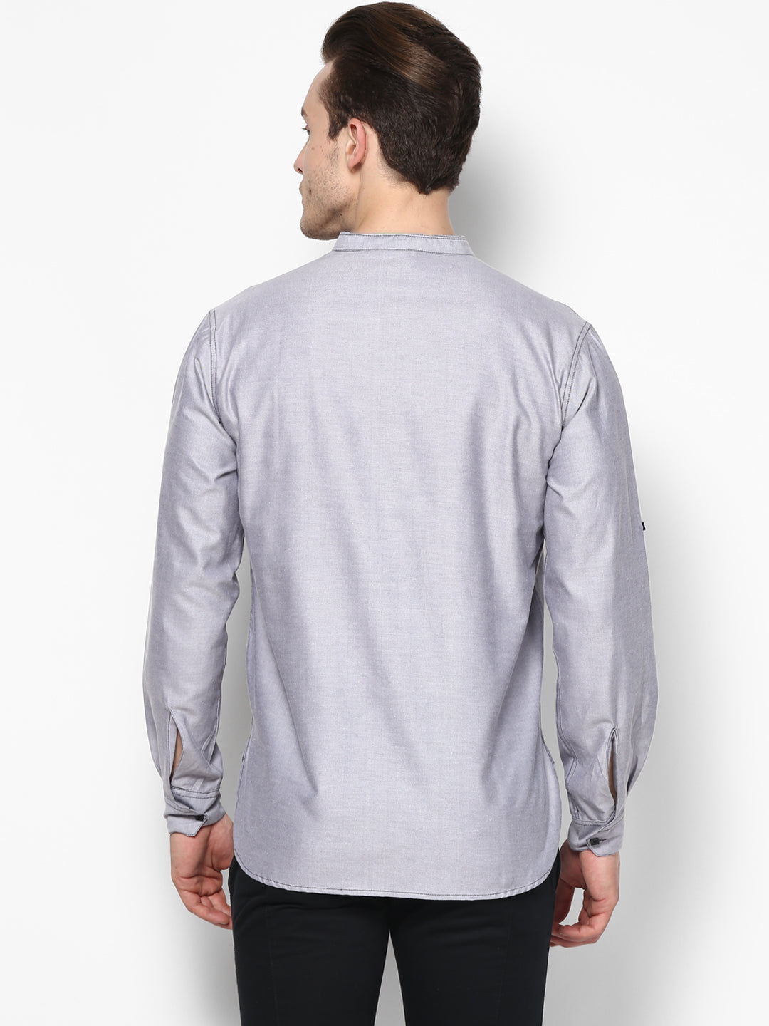 Men's Grey Cotton Shirt Kurta