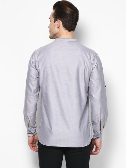 Men's Grey Cotton Shirt Kurta
