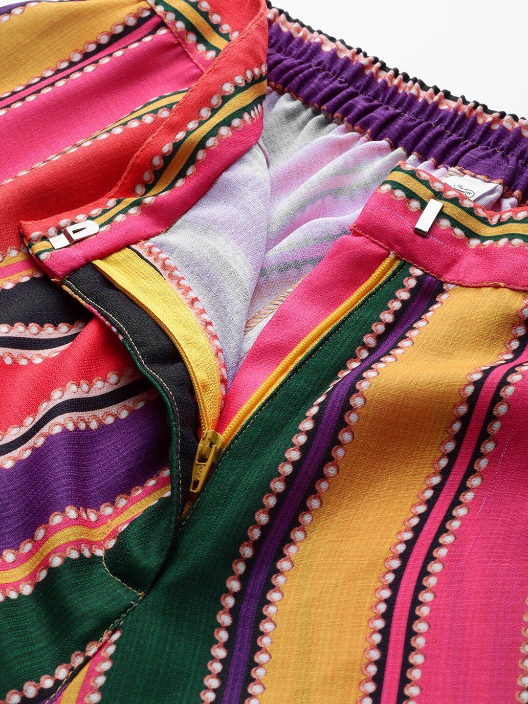 Women's  Multicoloured Striped Flared Palazzos