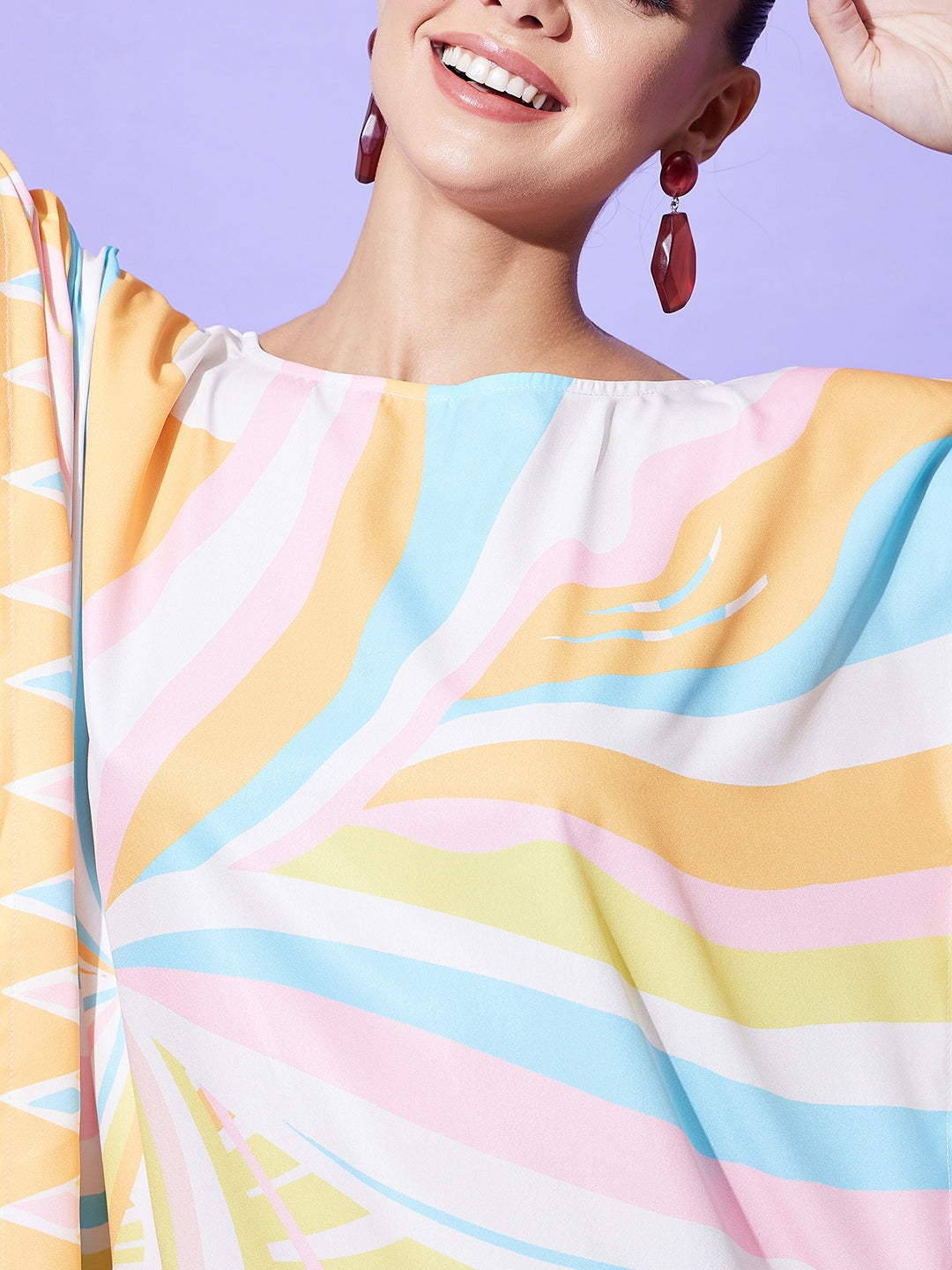 Women's Printed Satin Kaftan