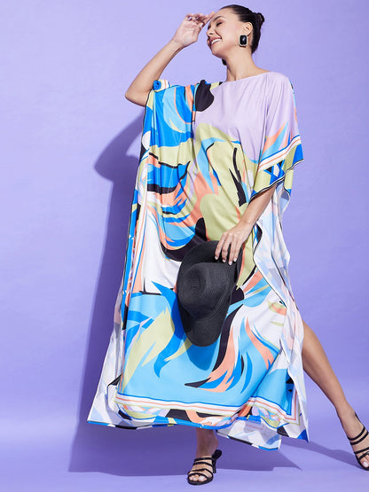 Women's Printed Satin Kaftan
