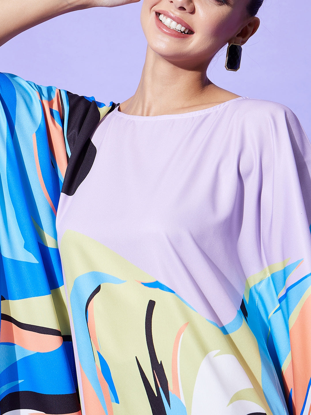 Women's Printed Satin Kaftan