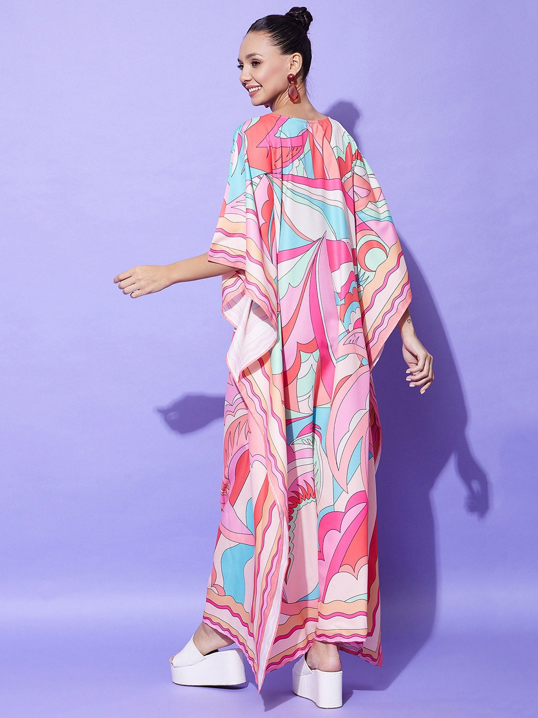 Women's Printed Satin Kaftan