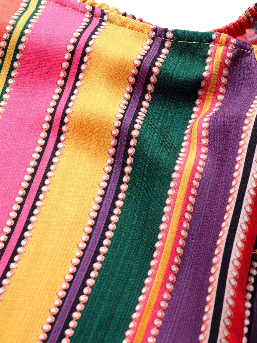 Women's  Pink Candy Striped Maxi Dress