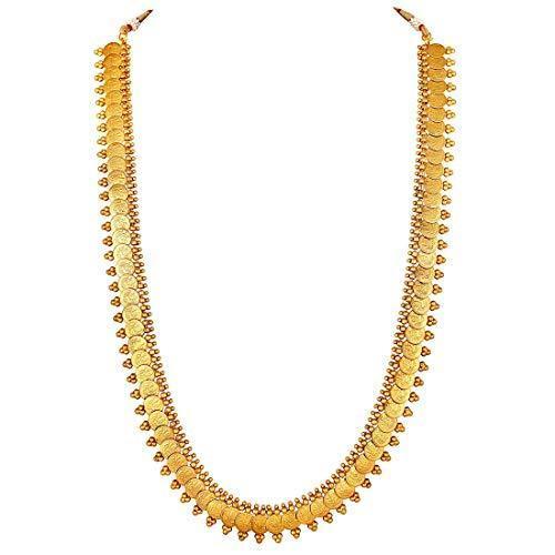 Women's 18K Gold Plated Coin Maharani Haar Necklace With Earrings For Women & Girls