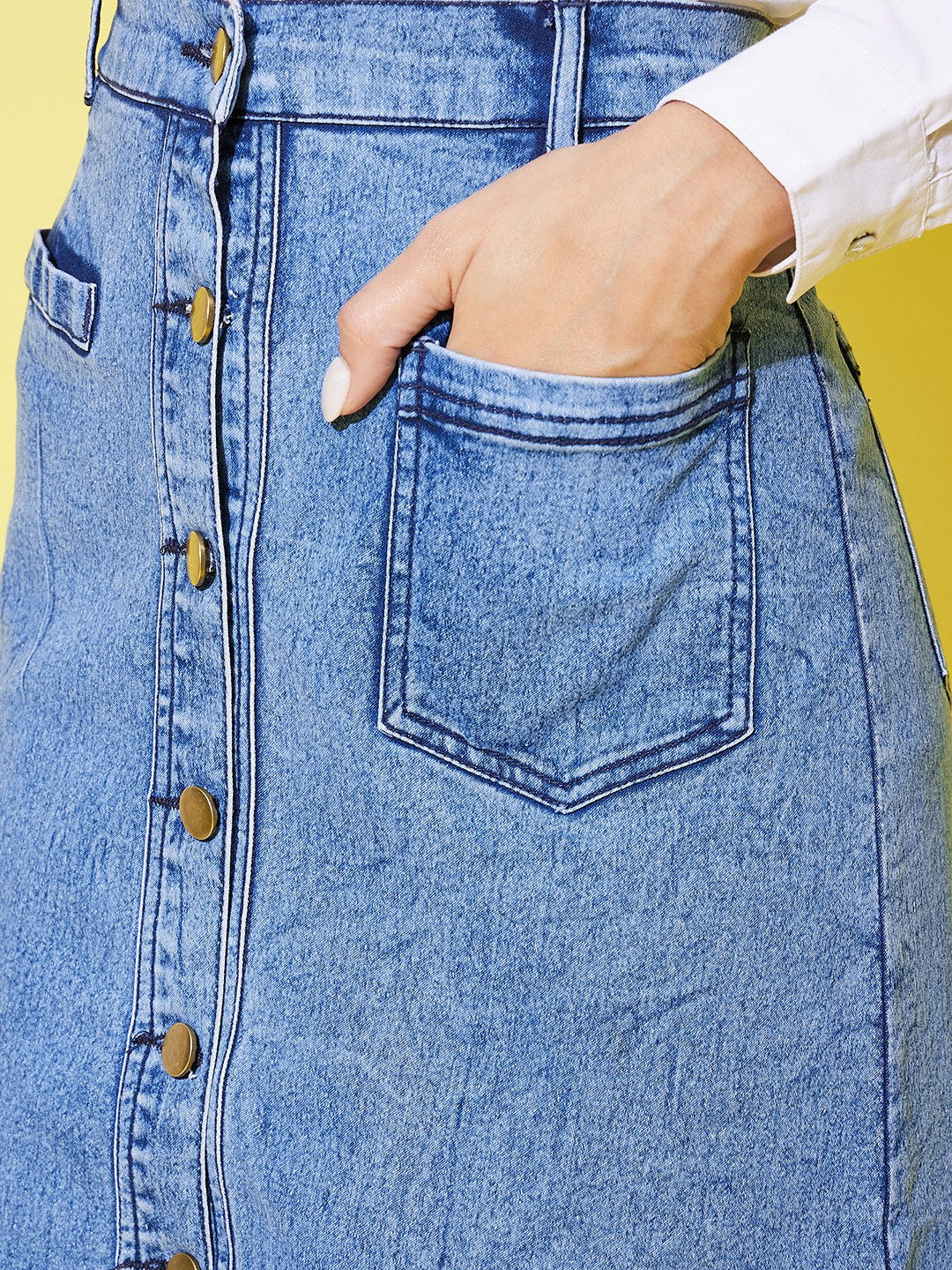Women's Denim Hi Lo Skirt