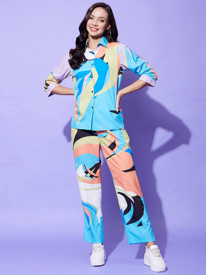 Women's Multi Colored Printed Co-Ord Set
