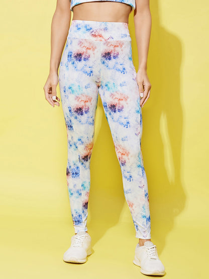 Women's Multi Colored Printed Gym Wear Set