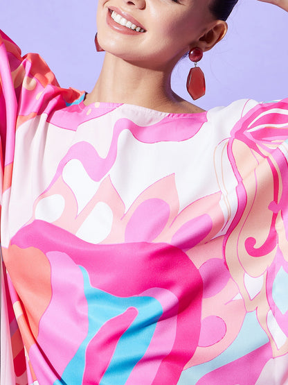 Women's Printed Satin Kaftan